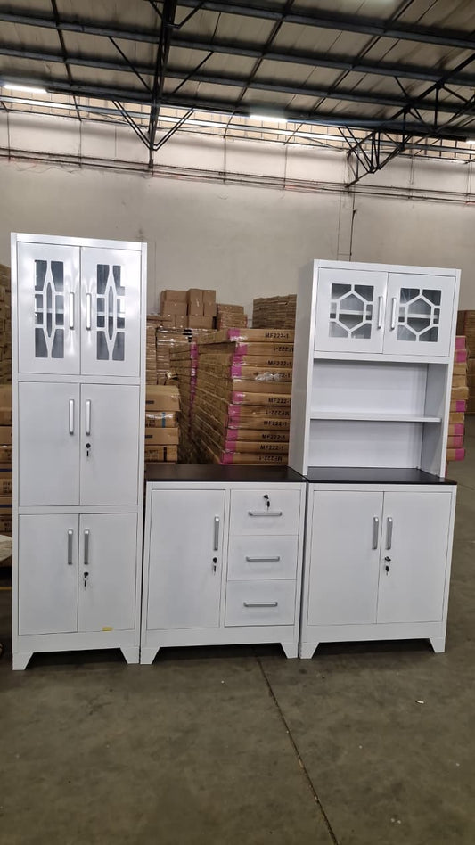 Modern Steel Kitchen Storage Cabinet Set