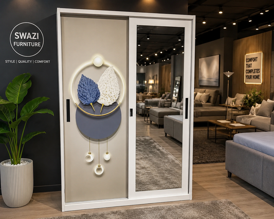 2-Door Sliding Wardrobe with Mirror Model No. 222