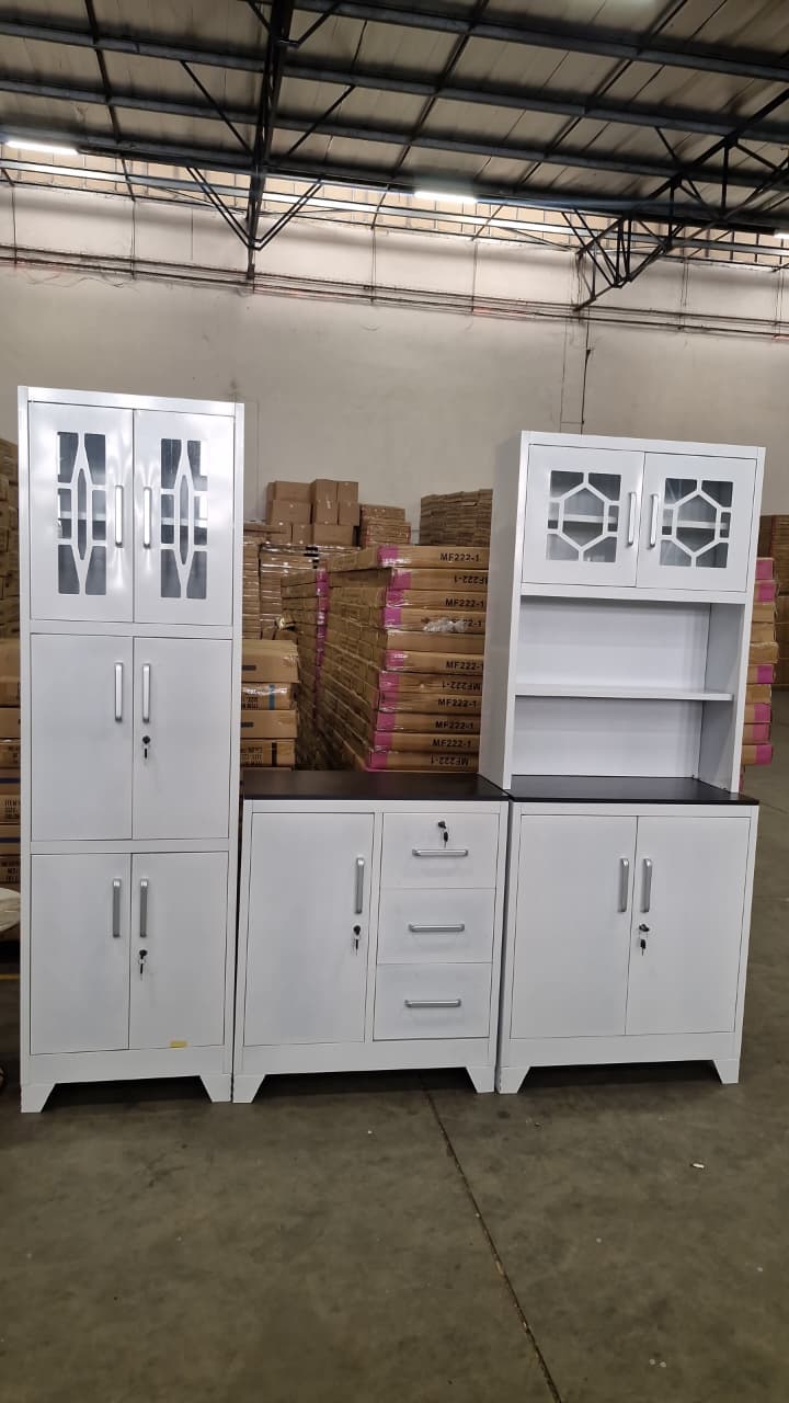 Modern Steel Kitchen Storage Cabinet Set