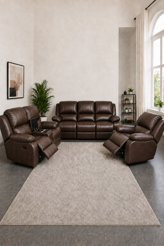 Luxury 3-Piece Recliner Sofa Set