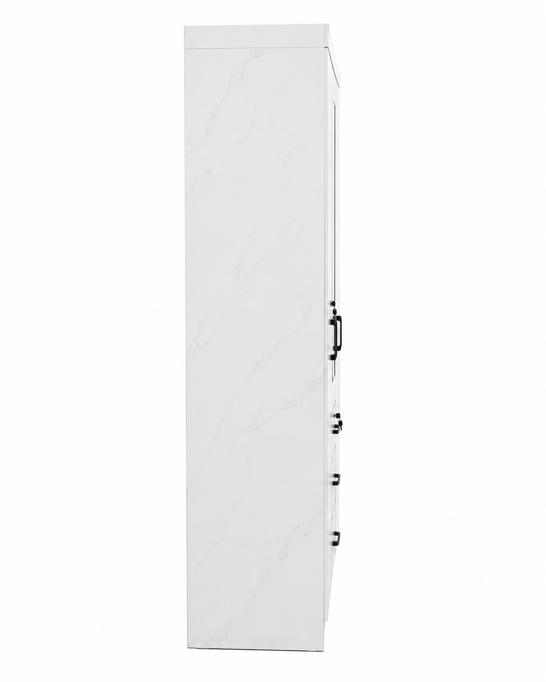 3 Door Wardrobe with Mirror – White Marble Finish Model No. H3