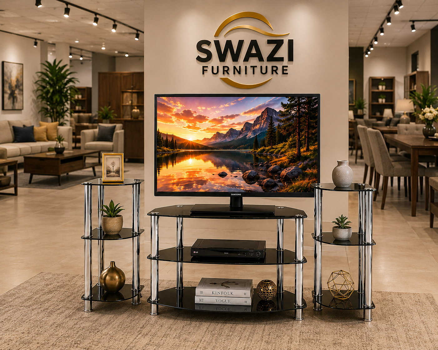 Modern Glass TV Stand Set Model No. 52