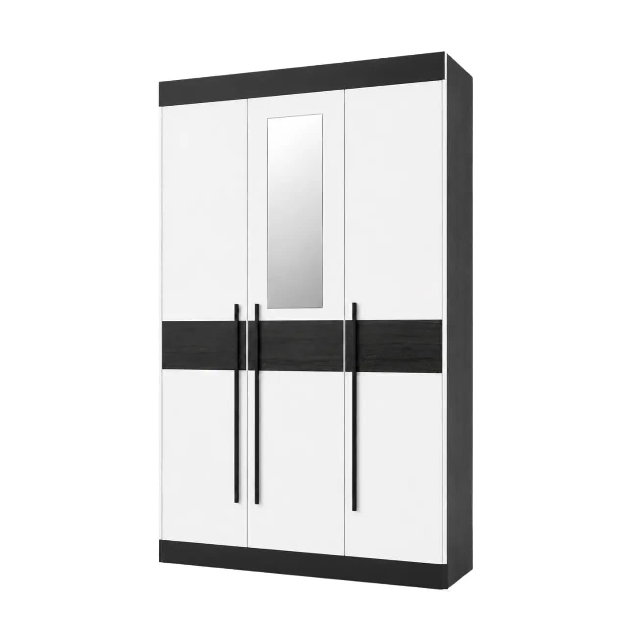 Modern 3-Door Wardrobe with Mirror Model No. 761
